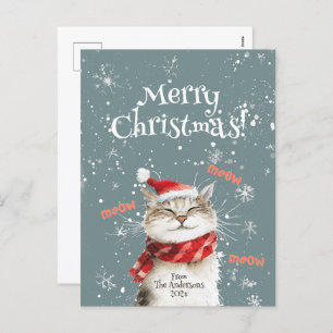 Happy Cat Merry Christmas Briefkaart