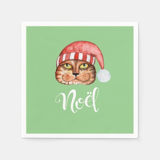 Happy Cat Noel Holiday Servet (Voorkant)