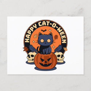 Happy Cat-O-Ween Briefkaart