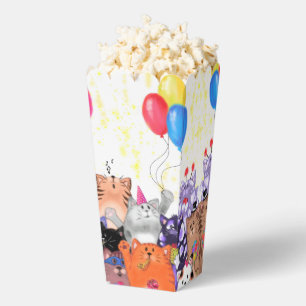 Happy Cat Party Popcorn Box Bedankdoosjes