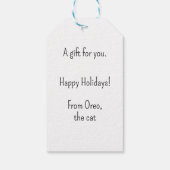 Happy Cat Reflection in een annament Kerstmis Cadeaulabel (Achterkant)