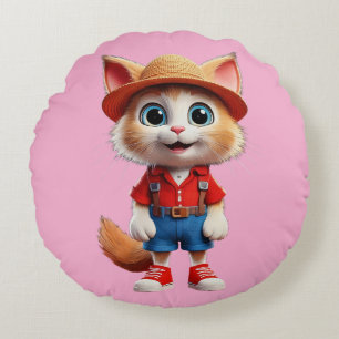 Happy Cat Rond Kussen