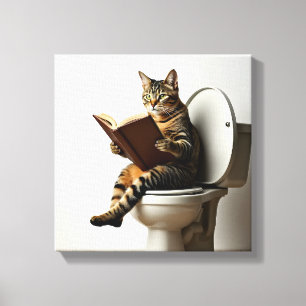 Happy Cat: Schattige kittenontwerp voor kattenlief Canvas Afdruk