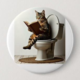 Happy Cat: Schattige kittenontwerp voor kattenlief Ronde Button 4,0 Cm