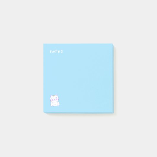 Happy Cat Sky Blue Post-it® Notes (Voorkant)