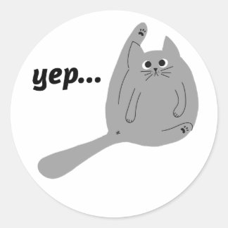 Happy Cat Stretching Kitten met hoge poot Ronde Sticker