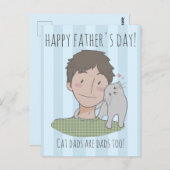 Happy Cat Vaderdag Gift Papa Briefkaart (Voorkant / Achterkant)
