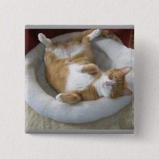 Happy Cat Vierkante Button 5,1 Cm