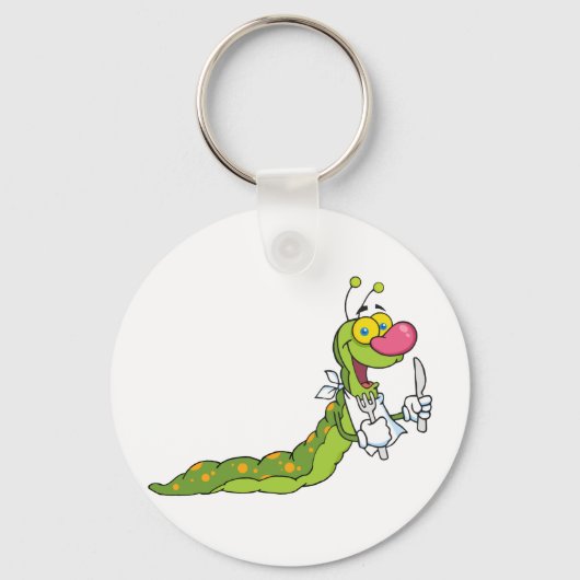 Happy Caterstyle Mascot Cartoon Character Sleutelhanger (Voorkant)