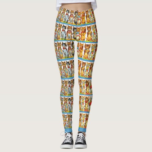 happy cats afdrukken leggings (Voorkant)