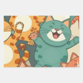 Happy Cats Anniversaire Papier d'enveloppement (Devant 2)