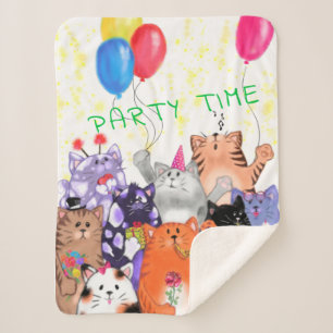 Happy Cats Baby Sherpa Blanket - Aangepaste tekst Deken