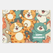 Happy Cats Birthday Wrapping Paper (Voorkant)