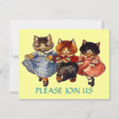 Happy Cats Line Dancing Party Invitation (Devant)