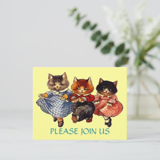Happy Cats Line Dancing Party Invitation (Debout devant)
