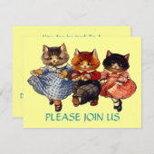 Happy Cats Line Dancing Party Invitation (Devant / Derrière)
