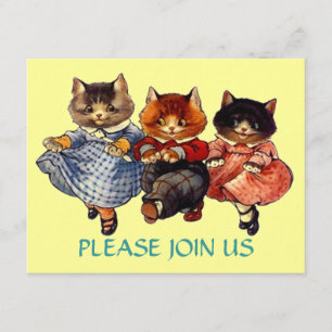 Happy Cats Line Dansans Party Uitnodiging
