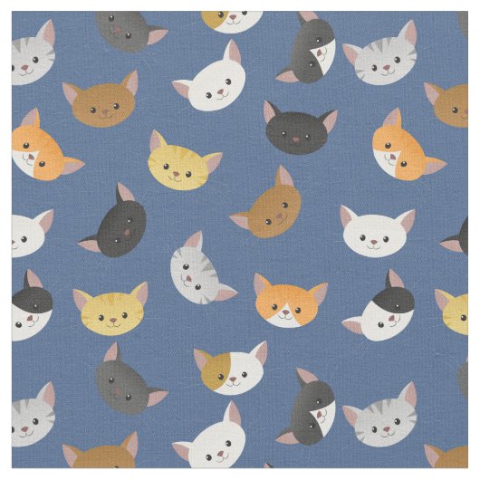 Happy Cats Pattern Stof (Close Up)