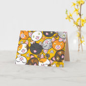 Happy Cats wenskaart Kaart (Gele Bloem)
