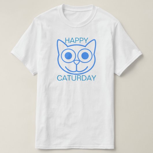 Happy Caturday T-shirt (Design voorkant)