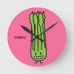 Happy Celery Stalk Bunch green fiber vegetable Ronde Klok