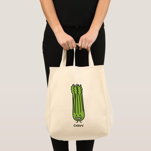 Happy Celery Stalk Bunch green fibre Tote Bag (Voorkant (product))