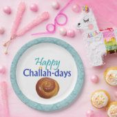 Happy Challah-Days Aqua Brocade Paper Bord (Feest)