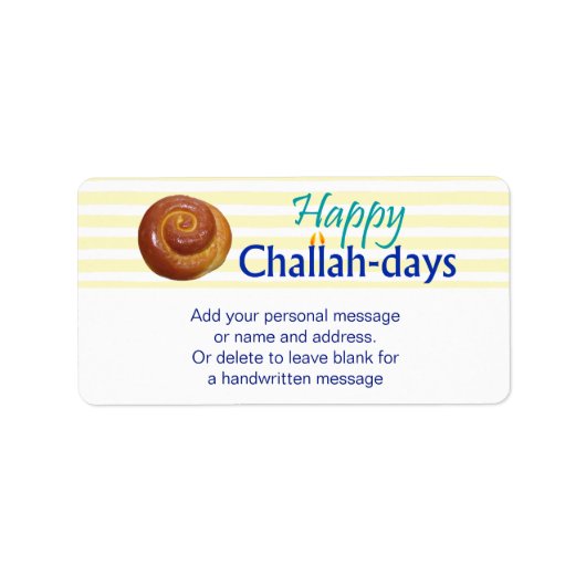 Happy Challah-days Cadeau Label (Voorkant)