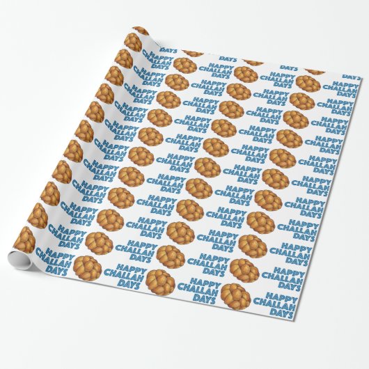 Happy Challah Days Hanukkah Chanukah Holiday Cadeaupapier (Uitgerold)
