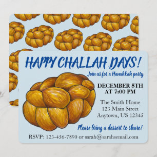 Happy Challah Days Hanukkah Party Joodse Feestdage Kaart