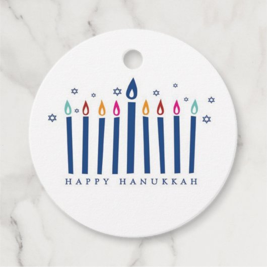 Happy Chanoeka Candles Cadeau Labels (Voorkant)