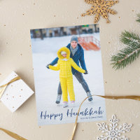 Happy Chanoeka foto Trendy Verticaal Blauw Script