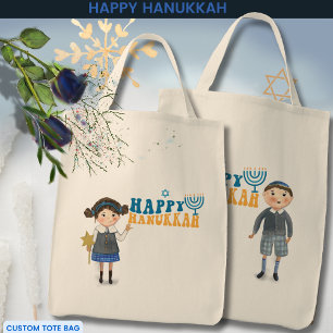 Happy Chanoeka Joods Meisje & Jongen Tote Bag