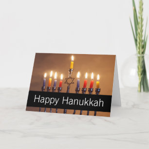 Happy Chanoeka Menorah kaarsen gepersonaliseerd Feestdagen Kaart
