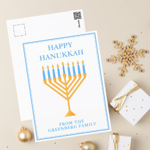 Happy Chanoeka Menorah Schattige gepersonaliseerd Briefkaart