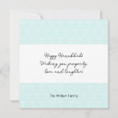 Happy Chanoeka Schattige Blauw Een Foto Kaart (Achterkant)