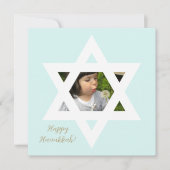 Happy Chanoeka Schattige Blauw Een Foto Kaart (Voorkant)