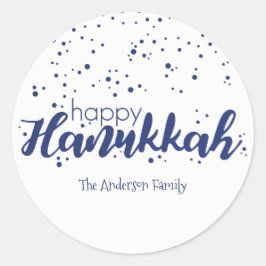 Happy Chanoeka Sneeuwbellen Sticker Gift Label