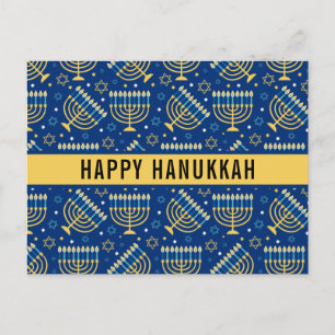Happy Chanoeka Star of David Schattige Trendy Feestdagenkaart