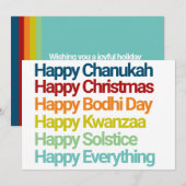Happy Chanukah-kerstfeestdag Alles Kaart (Voorkant / Achterkant)