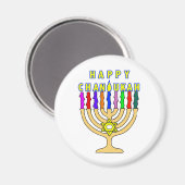 Happy Chanukah Lights Magnet Magneet (Voorkant / Achterkant)
