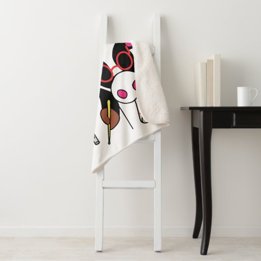 Happy Chanukah Moo Sherpa Blanket/Medium Sherpa Deken (In situ)