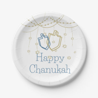 Happy Chanukah Papier Borden Papieren Bordje