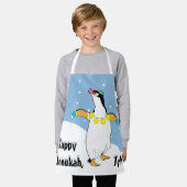 Happy Chanukah Penguin Apron Schort (Gedragen)