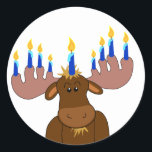 Happy Chanukah Sticker<br><div class="desc">Sticker pour cadeaux,  sceaux de cartes ou décorations - customisez avec le nom de l'enfant,  l'année ou votre choix de salutation.</div>