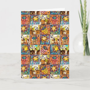 Happy Chanukkah - Sterrennacht Israel Ivory Card Feestdagen Kaart