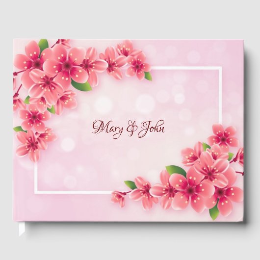 Happy charry roze bruiloft gastenboek (Voorkant)