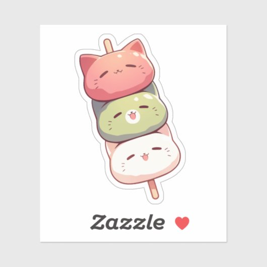 Happy Chat Tri-color Dango Sticker (Feuille)