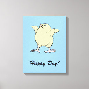 Happy Chick Canvas Afdruk