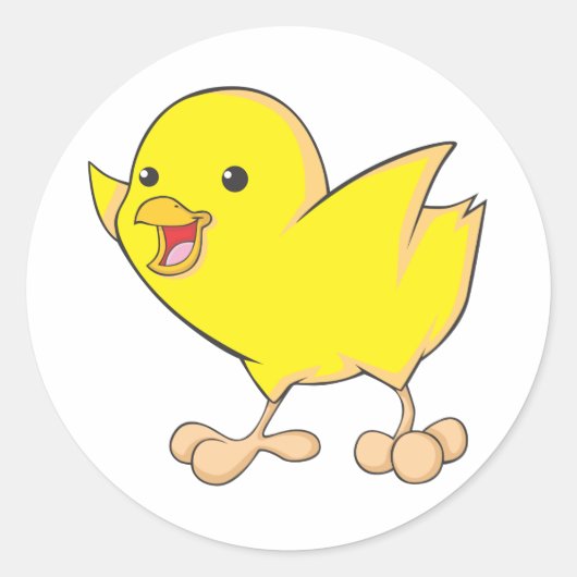 Happy Chick Ronde Sticker (Voorkant)